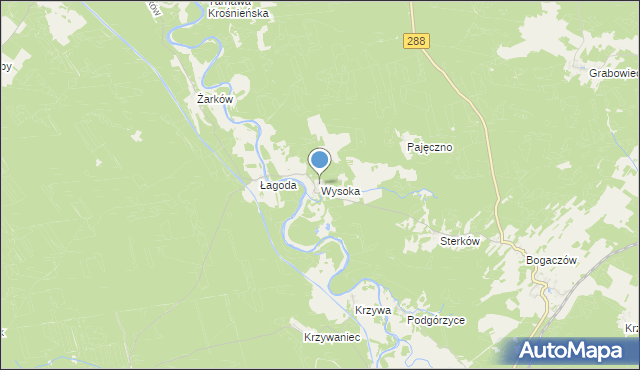 mapa Wysoka, Wysoka gmina Nowogród Bobrzański na mapie Targeo